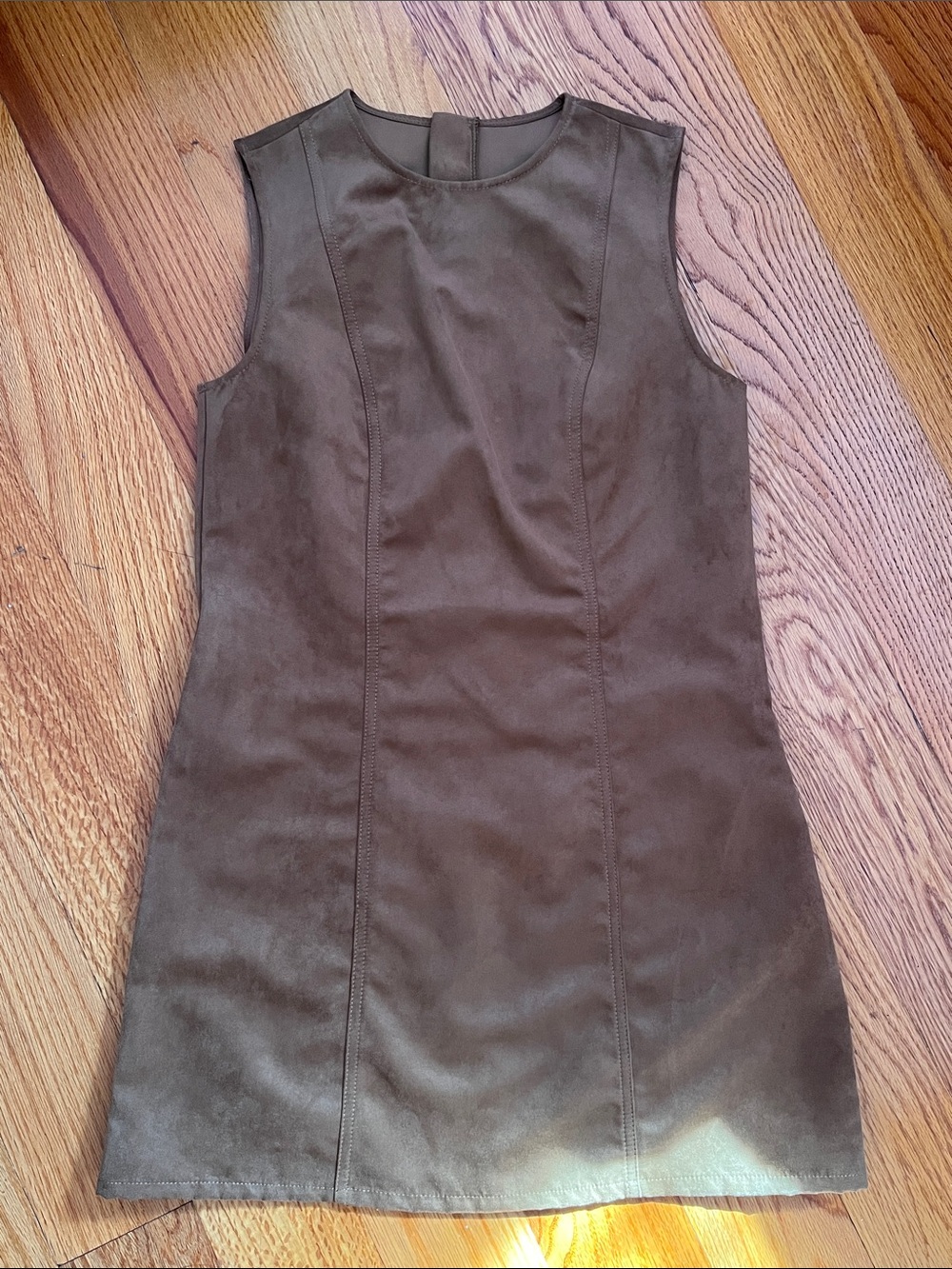*NEW WITH TAG* H&M Sleeveless Brown Faux Suede Shift Mini Dress